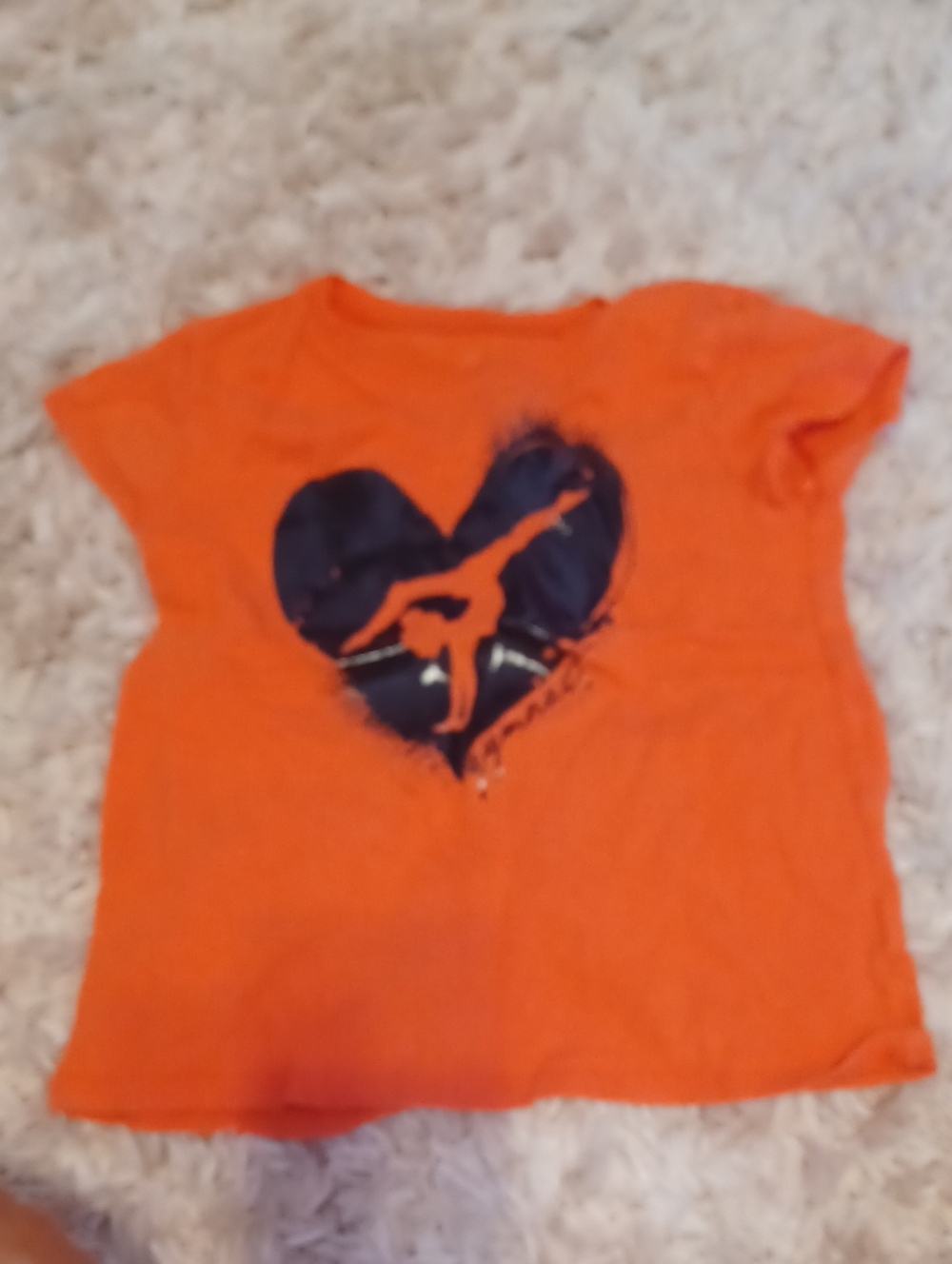 The Children's Place Orange Short-Sleeve Tee with Navy Heart Gymnast Graphic